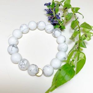 🎋White Howlite Bracelet “Awareness”